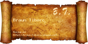Braun Tiborc névjegykártya
